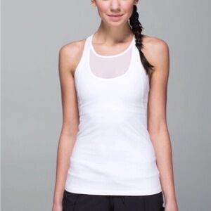 Lululemon White Mesh With Me Tank - Size 6
